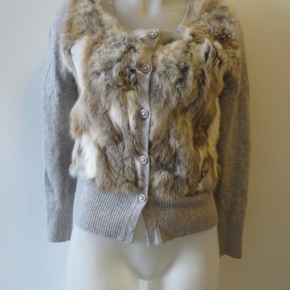 SUNCOO GREY CARDIGAN SWEATER TOP SZ: S * - Picture 5 of 7